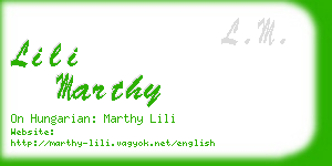 lili marthy business card